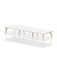 Oslo 1200mm B2B 6 Person Desk White Top Natural Wood Edge White Frame