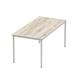 Impulse 1600mm Straight Table Grey Oak Top Silver Box Frame Leg
