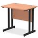 Impulse 800 x 600mm Straight Desk Beech Top Black Cantilever Leg