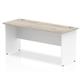 Impulse 1600 x 600mm Straight Desk Grey Oak Top White Panel End Leg