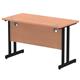 Impulse 1200 x 600mm Straight Desk Beech Top Black Cantilever Leg