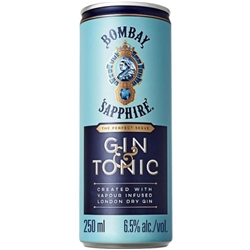 BOMBAY SAPPHIRE Gin & Tonic Premix Cocktail, 25cl