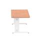 Impulse 1600/800 Rectangle White Cable Managed Leg Desk Beech