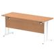 Impulse 1600/600 Rectangle White Cantilever Leg Desk Oak