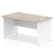 Impulse 1400 x 800mm Straight Desk Grey Oak Top White Panel End Leg
