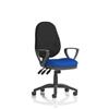 Eclipse XL III Lever Task Operator Chair Black Back Serene Colour Seat With Loop Arms Ref KCUP0913