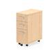Impulse Narrow Under Desk Pedestal 3 Drawer Maple