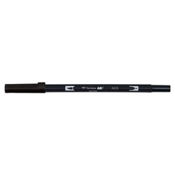 Tombow ABT Dual Brush Pen Water Based Brush Pen with Two Tips Black (Single Pen) - ABT-N15