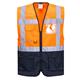 Portwest Warsaw Hi Vis Contrast Executive Vest M Orange/Navy (Pack of 10)