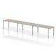 Impulse Bench Single Row 3 Person 1600 Silver Frame Office Bench Desk Grey Oak