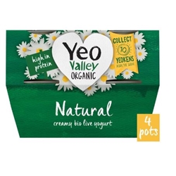 Yeo Valley Organic Natural Yoghurt 4 x 110g
