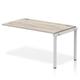 Impulse Bench Single Row Ext Kit 1400 Silver Frame Office Bench Desk Grey Oak