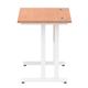 Impulse 800 x 600mm Straight Desk Beech Top White Cantilever Leg