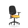 Eclipse III Lever Task Operator Chair Black Back Sunset Colour Seat With Height Adjustable Arms Ref KCUP0875