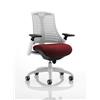 Flex Task Operator Chair White Back White Frame Chilli Colour Seat With Arms Ref KCUP0734