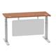 Air 1400 x 600mm Height Adjustable Desk Walnut Top Cable Ports Silver Leg With Silver Steel Modesty Panel