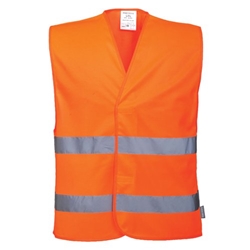 Portwest Hi Vis Two Band Vest S/M Orange (Pack of 10)