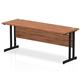 Impulse 1800 x 600mm Straight Desk Walnut Top Black Cantilever Leg
