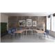 ISO Stacking Chair Blue Fabric Black Frame (Bundle of 30)