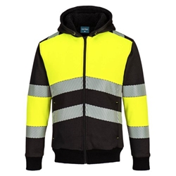 Portwest PW3 Zipped Class 1 Winter Hoodie 3XL Yellow/Blk