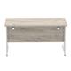 Impulse 1400 x 800mm Straight Desk Grey Oak Top Silver Cable Managed Leg
