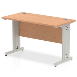 Impulse 1200/600 Rectangle Silver Cable Managed Leg Desk Oak Ref MI002728