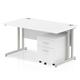 Impulse 1400 x 800mm Straight Desk White Top Silver Cantilever Leg with 2 Drawer Mobile Pedestal Bundle
