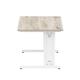 Impulse 1200 x 800mm Straight Desk Grey Oak Top White Cable Managed Leg