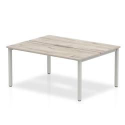 Evolve Plus 1200mm B2B 2 Person Desk Grey Oak Top Silver Frame