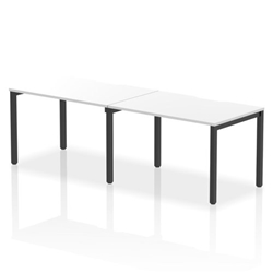 Evolve Plus 1200mm Single Row 2 Person Office Bench Desk White Top Black Frame