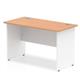 Impulse Panel End 1000/600 Rectangle Desk Oak Top White Panels Ref TT000083