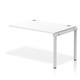 Impulse Bench Single Row Ext Kit 1200 Silver Frame Office Bench Desk White
