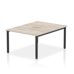 Evolve Plus 1200mm B2B 2 Person Office Bench Desk Grey Oak Top Black Frame