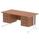 Impulse 1600 x 800mm Straight Desk Walnut Top White Cantilever Leg 2 x 3 Drawer Fixed Pedestal