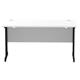 Impulse 1400 x 600mm Straight Desk White Top Black Cantilever Leg