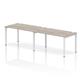 Impulse Bench Single Row 2 Person 1400 White Frame Office Bench Desk Grey Oak