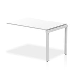 Single Ext Kit Silver Frame Bench Desk 1200 White