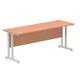 Impulse 1800/600 Rectangle Silver Cantilever Leg Desk Beech
