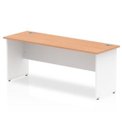 Impulse Panel End 1800/600 Rectangle Desk Oak Top White Panels Ref TT000107