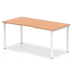 Single White Frame Bench Desk 1200 Oak