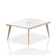 Oslo 1200mm B2B 2 Person Desk White Top Natural Wood Edge White Frame