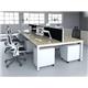 B2B White Frame Bench Desk 1200 Maple (6 Pod)