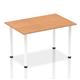 Impulse 1400mm Straight Table Oak Top White Post Leg