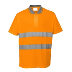 Portwest Hi Vis Cotton Comfort Polo Shirt S/S L Orange