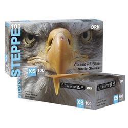 Steppe Classic Blue Nitrile Gloves Box 100 Extra Small (Case of 10)