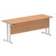 Impulse 1800/600 Rectangle Silver Cantilever Leg Desk Oak