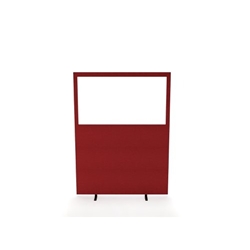 Impulse Plus Clear Half Vision 1650/1200 Floor Free Standing Screen Burgundy Fabric Light Grey Edges