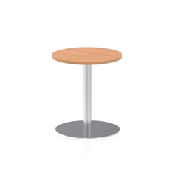 Italia 600mm Poseur Round Table Oak Top 725mm High Leg