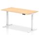 Air 1600 x 800mm Height Adjustable Desk Maple Top White Leg