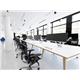 Oslo 1600mm B2B 6 Person Desk White Top Natural Wood Edge White Frame